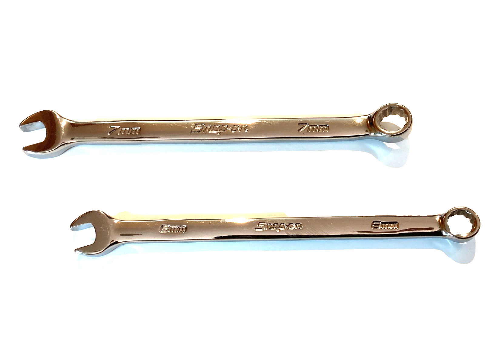Snap On USA NEW 2 Piece 6MM 7MM Metric Add On Chrome Wrench Set OEXM6B OEXM7B