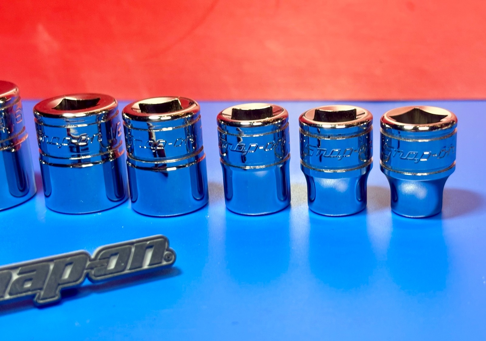Snap-On Tools 7pc 3/8″ Drive 8-POINT DOUBLE SQUARE Socket Set W/Mag Tray