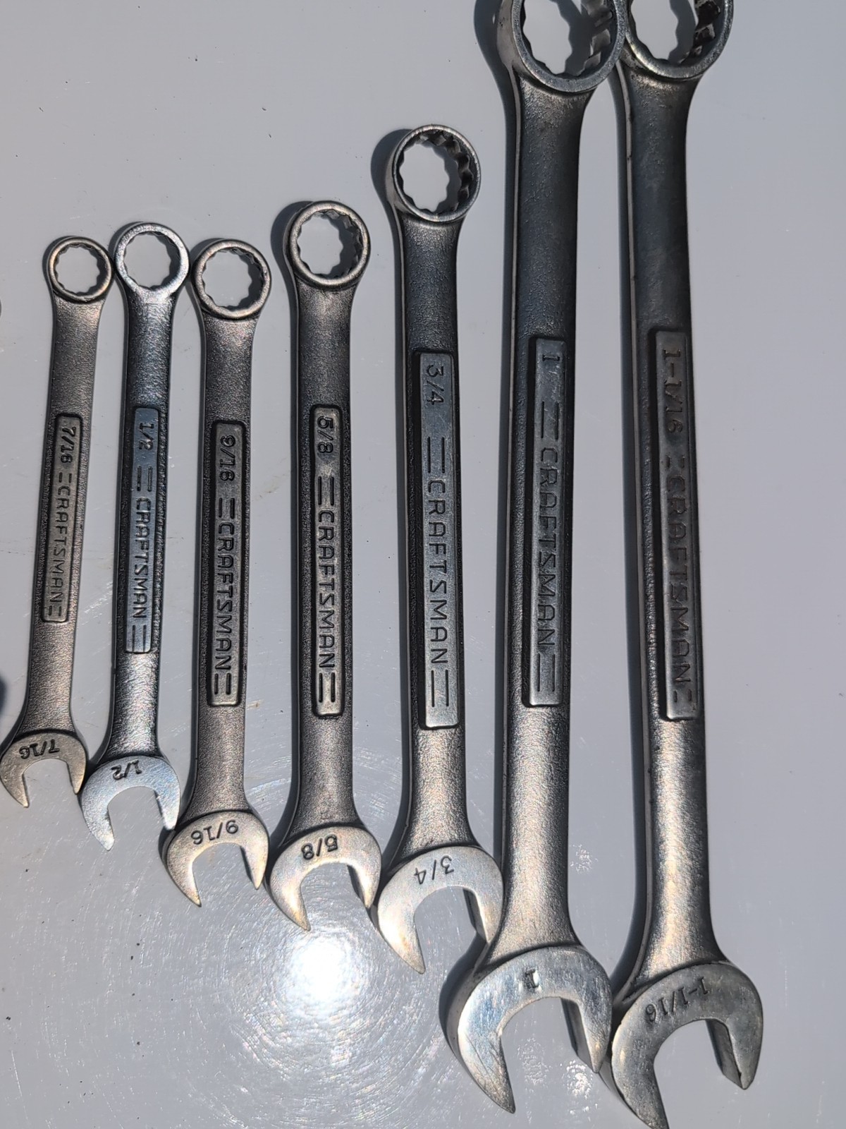 Lot Of 8 Vtg USA Craftsman combination wrenches VA series 3/8” to 1-1/16” nice!