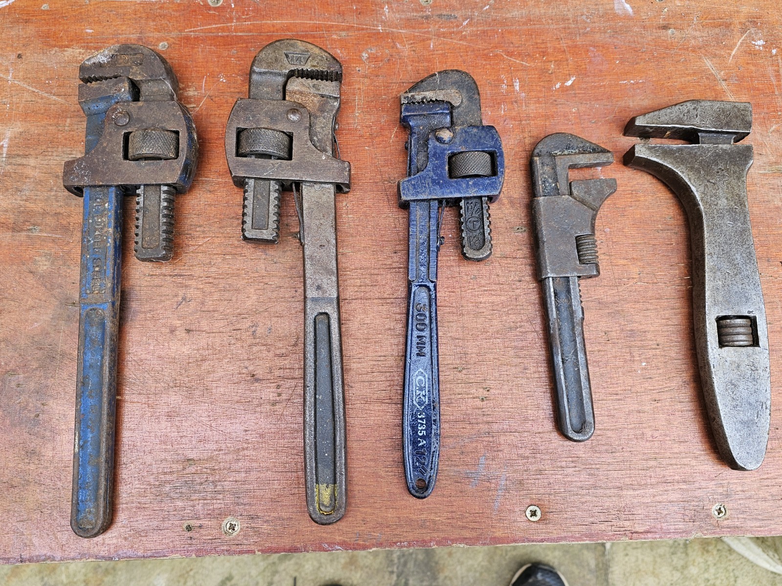 Job Lot Of Adjustable Wrenches Various Makers Including Record