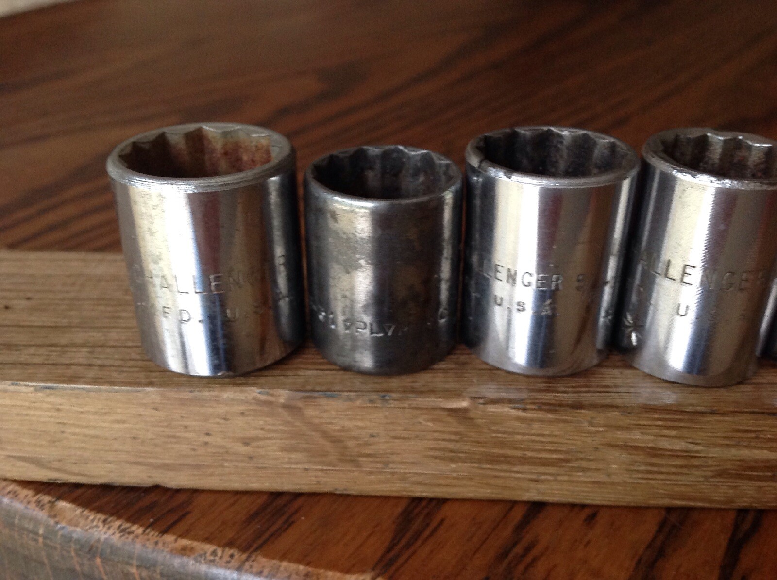 7 USA Challenger Proto Plomb 11/16″to 5/16″AF Sockets With 3/8″ Drive.