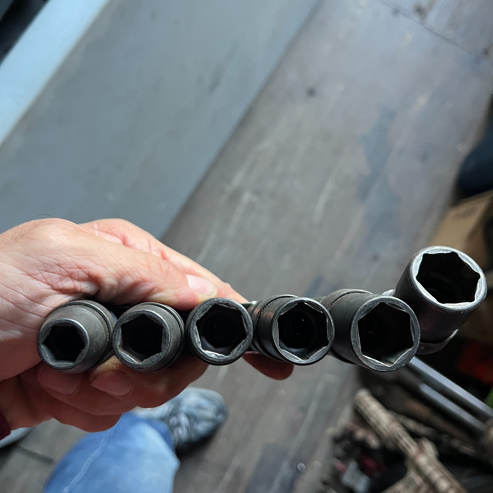 Snap-on 6pc 1/2” Drive 6pt SAE 7/16″-3/4″ Impact Swivel Socket Set IMBL140-240