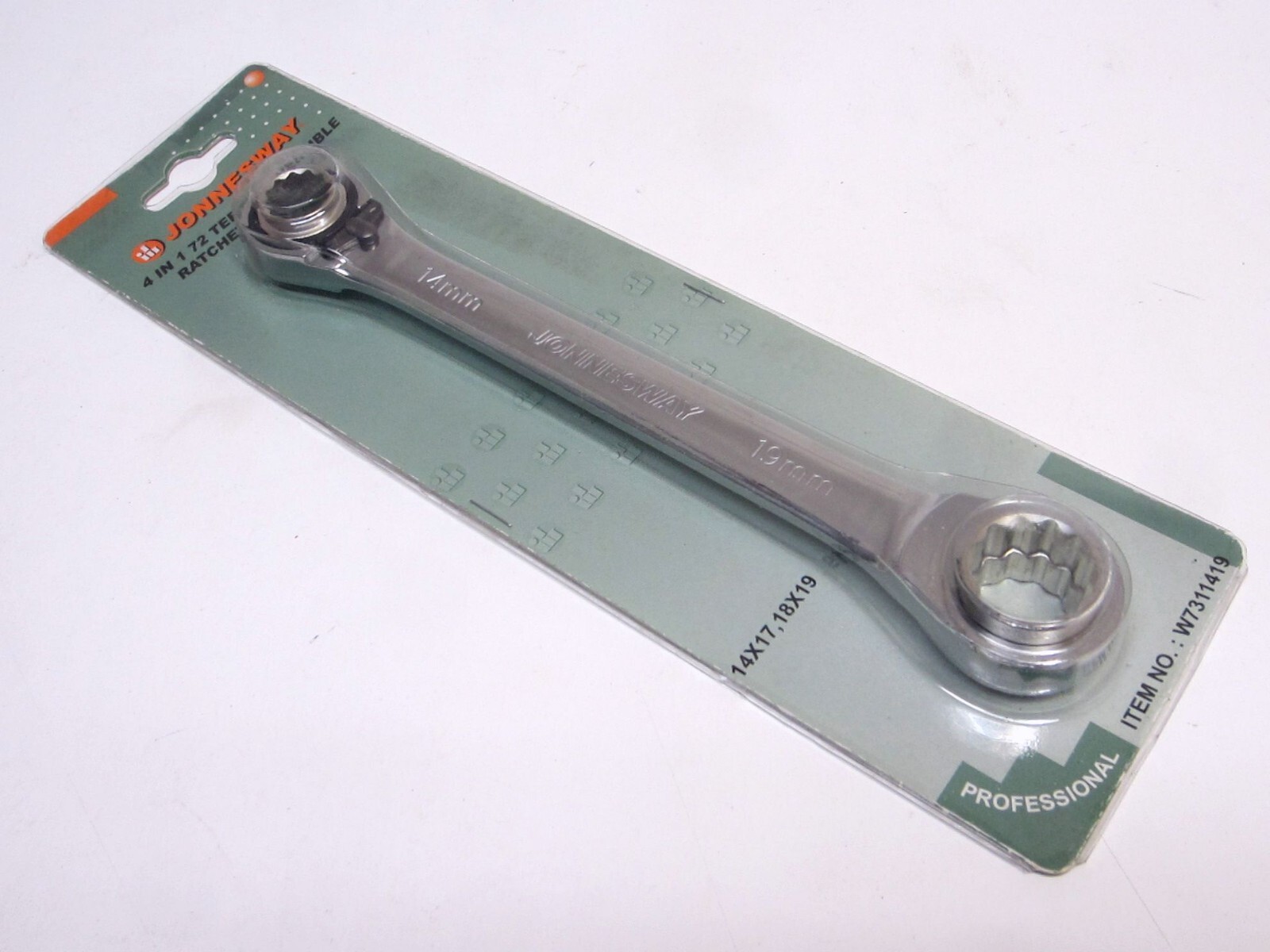 Jonnesway 4 IN 1 Reversible 72 Teeth Ratcheting Gear Wrench 14mm 17mm 18mm 19mm