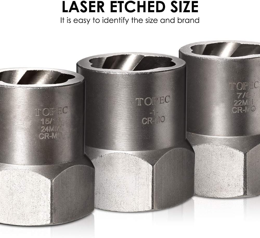 5-Piece Heavy Duty Bolt Remover Set – 1/2″ Drive Impact Tool for Stripped Bolts