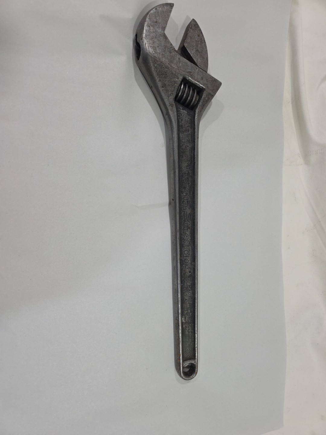 Vintage Crescent 18″ Adjustable Wrench Crestoloy Made in USA
