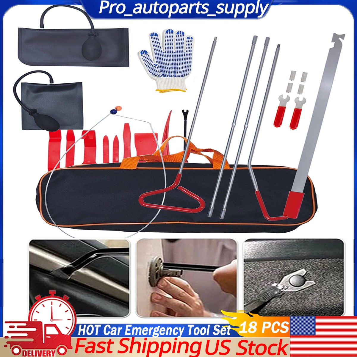 HOT 18pcs Multifunctional Car Tool Kit Portable Emergency Tool with Carrying Bag