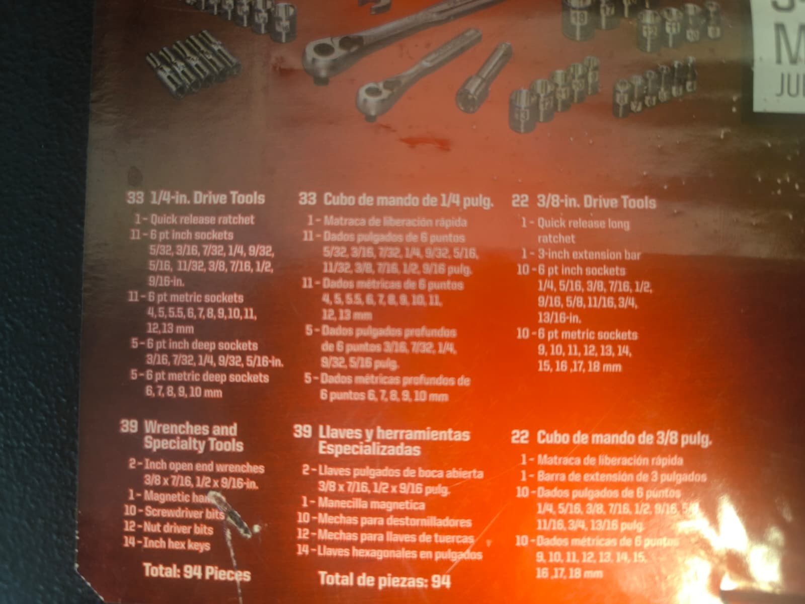 Craftsman MADE IN USA 94 Pc Mechanics Tool Set , Vintage