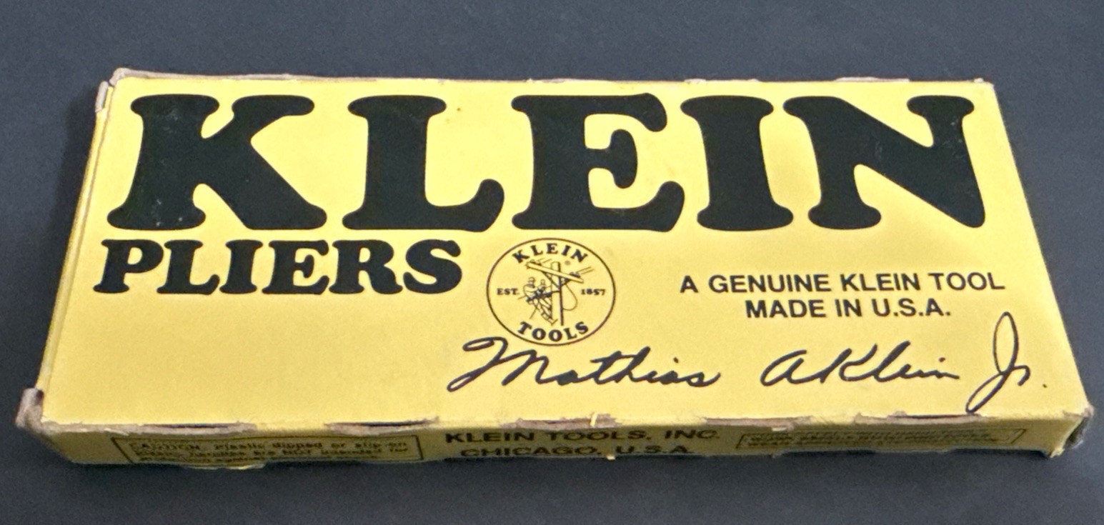 NOS VINTAGE KLEIN TOOLS NEEDLE NOSE PLIERS D203-5C 5-1/2” ORIGINAL BOX NOS