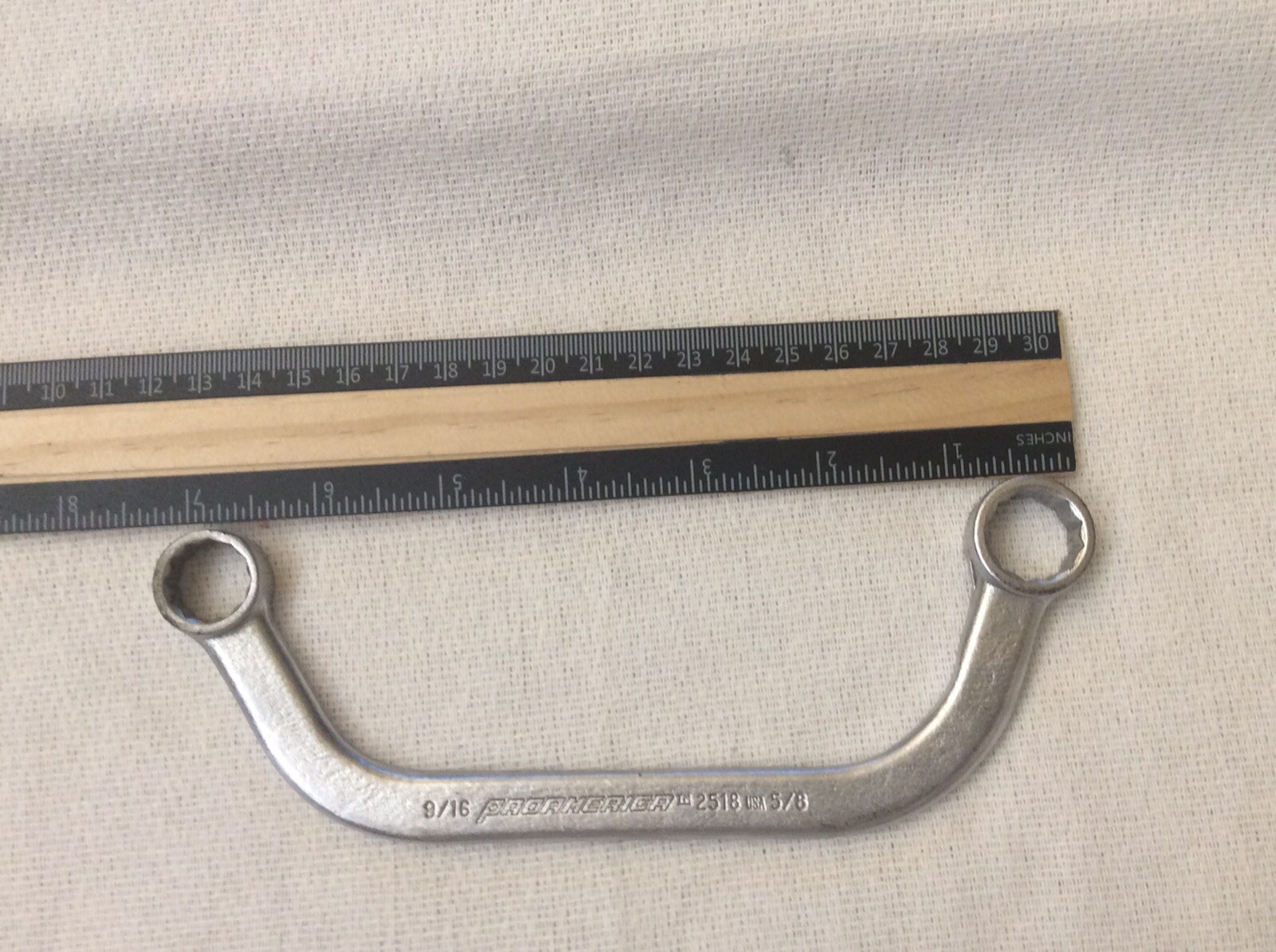 PRO AMERICA 2518 HALF MOON AIRCRAFT WRENCH 5/8×9/16in 12PT USED HALF MOON WRENCH