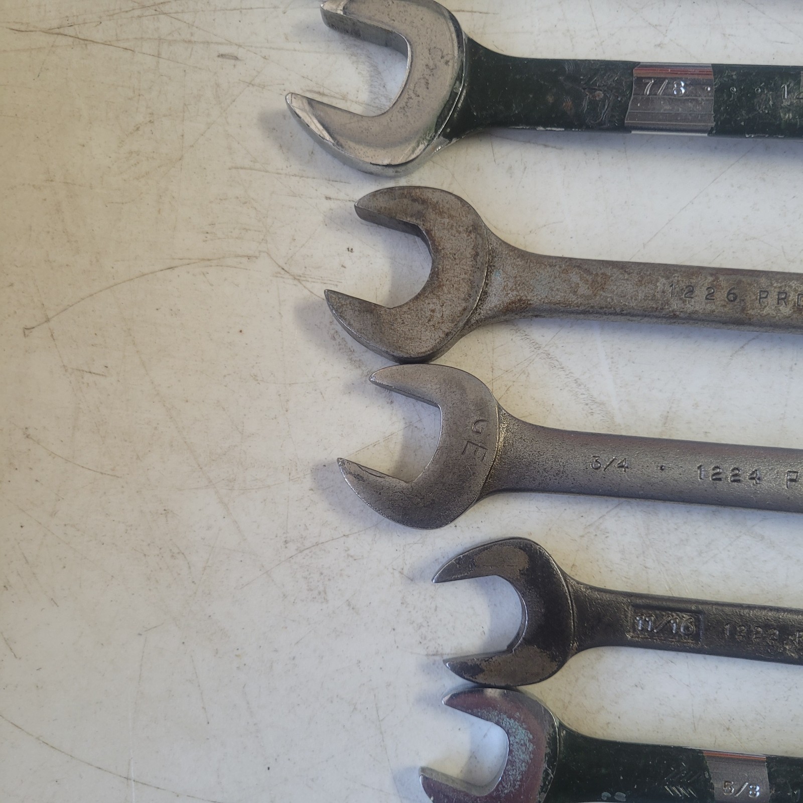 Vtg Proto Combination Wrench Set 11pc 12pt 3/8″-1″ 1212-1232 Professional Tools