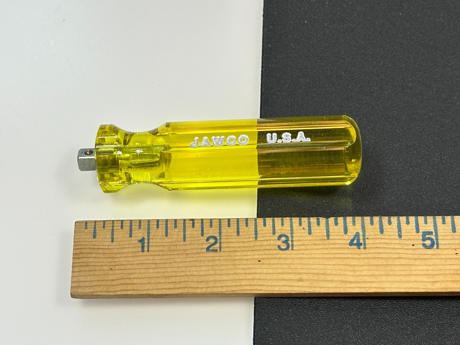NOS Jawco Tools USA Made 1/4″ Drive Socket Spinner Handle, Amber Yellow Handle