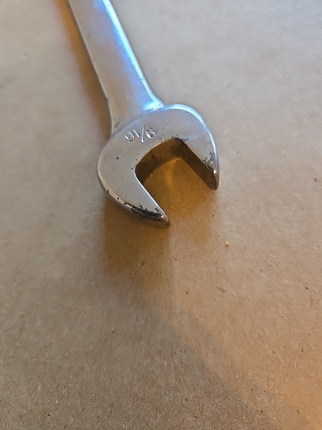 Snap On 9/16″ 6PT SAE Chrome Open/Flare Nut End Combination Wrench RXS18