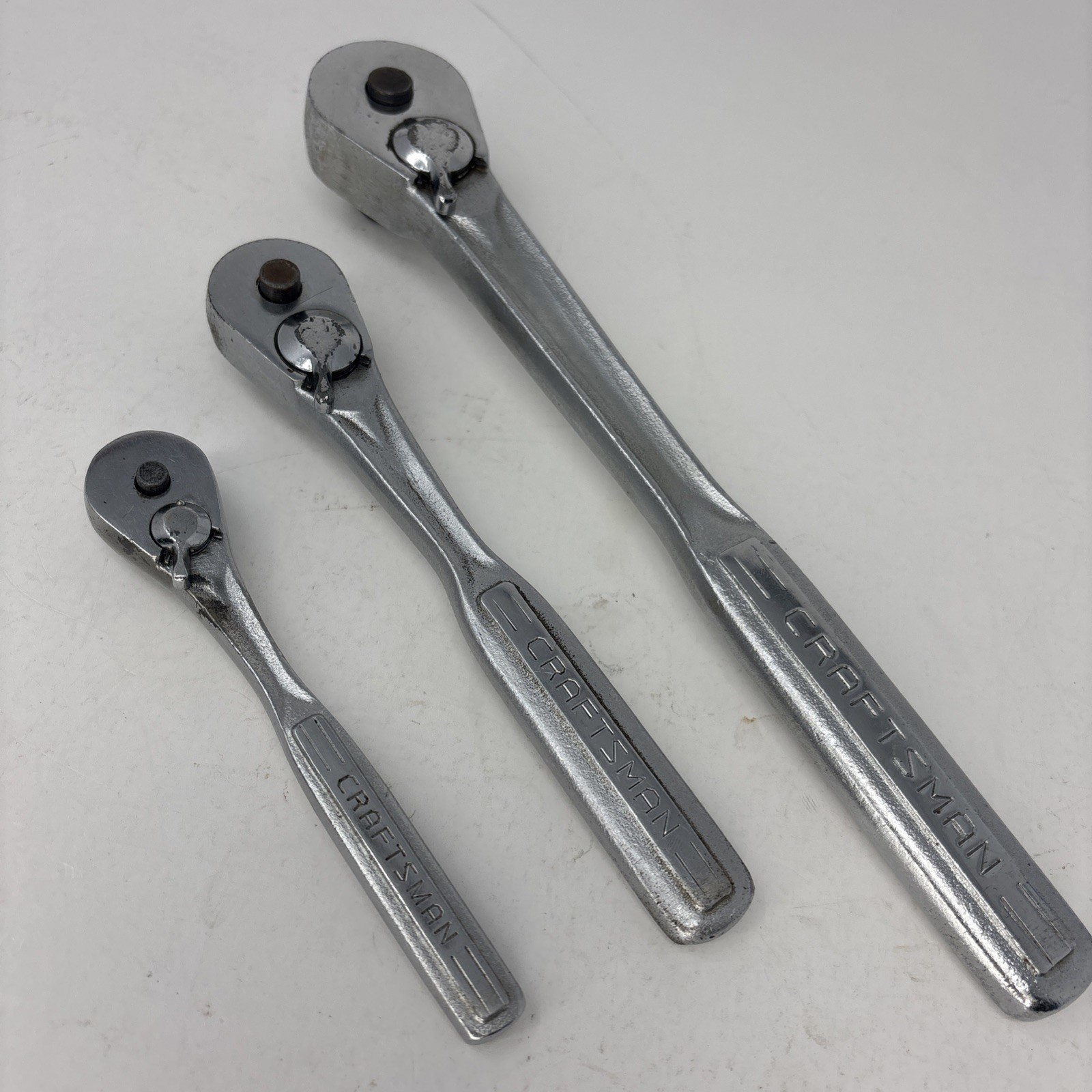Craftsman USA 3pc -V- Ratchet Set 1/2 3/8 & 1/4 Drive With Oil Port Quick Rel