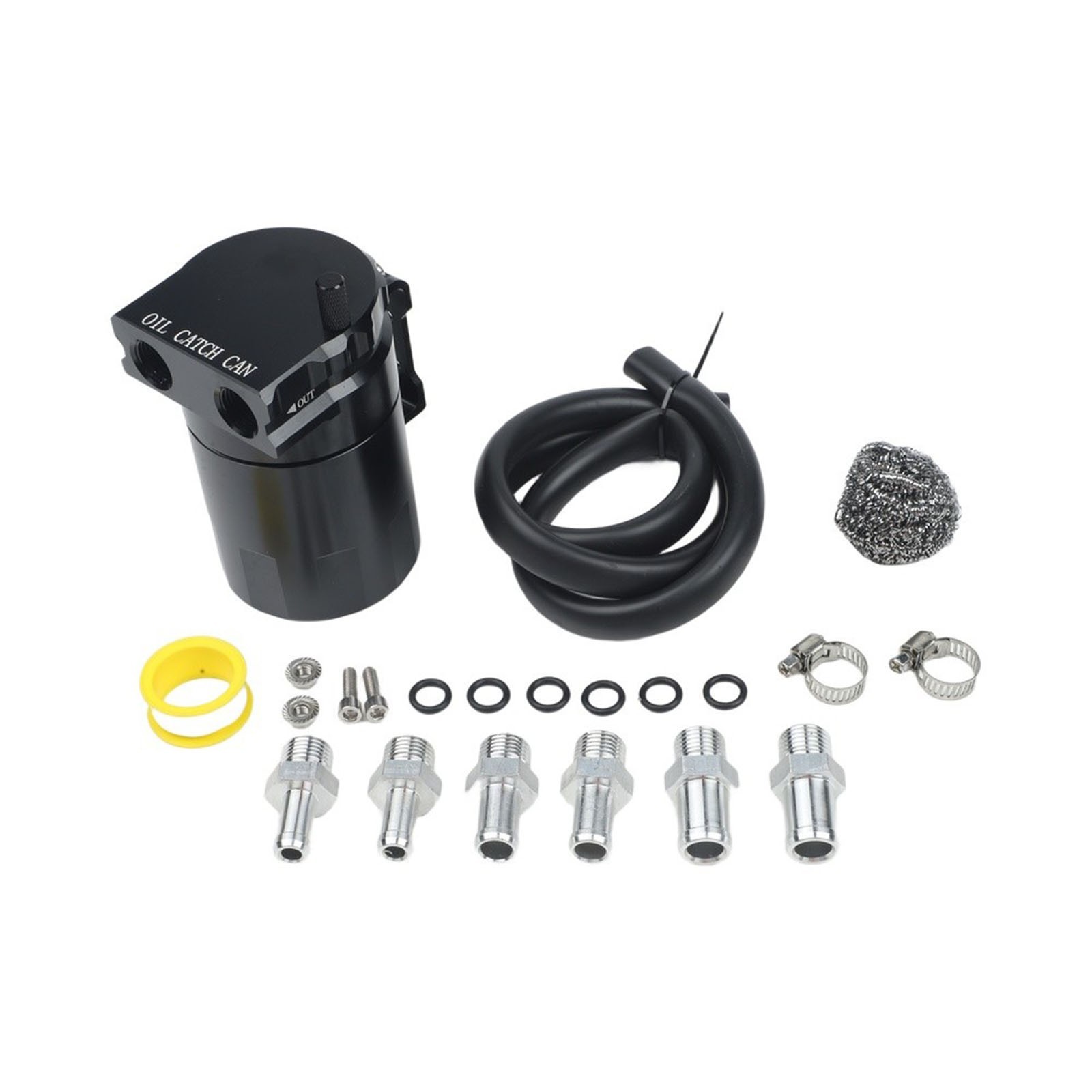 300ML Oil Catch Can with Steel Wool Filter for Car Engine Aluminum Body