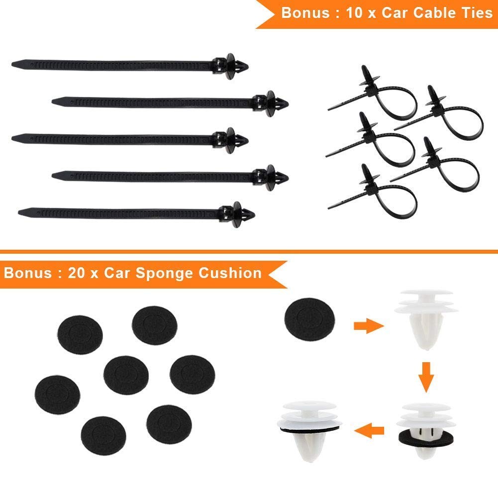 DaskFire Car Retainer Kit 450pcs Plastic Trim Clips Nylon M, Body