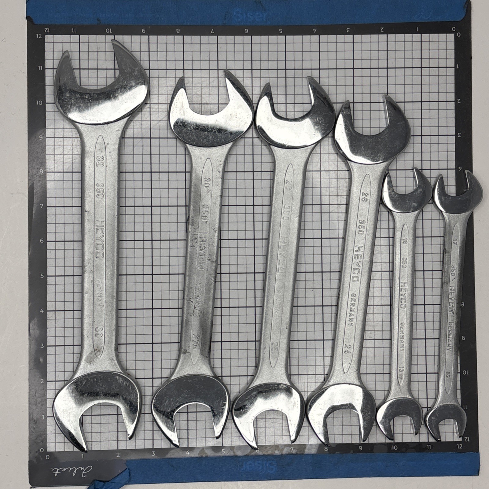 Heyco 350 Metric Open End Wrench Set 6 Pcs 13×17 16×18 24×26 25×28 27×30 30x32mm