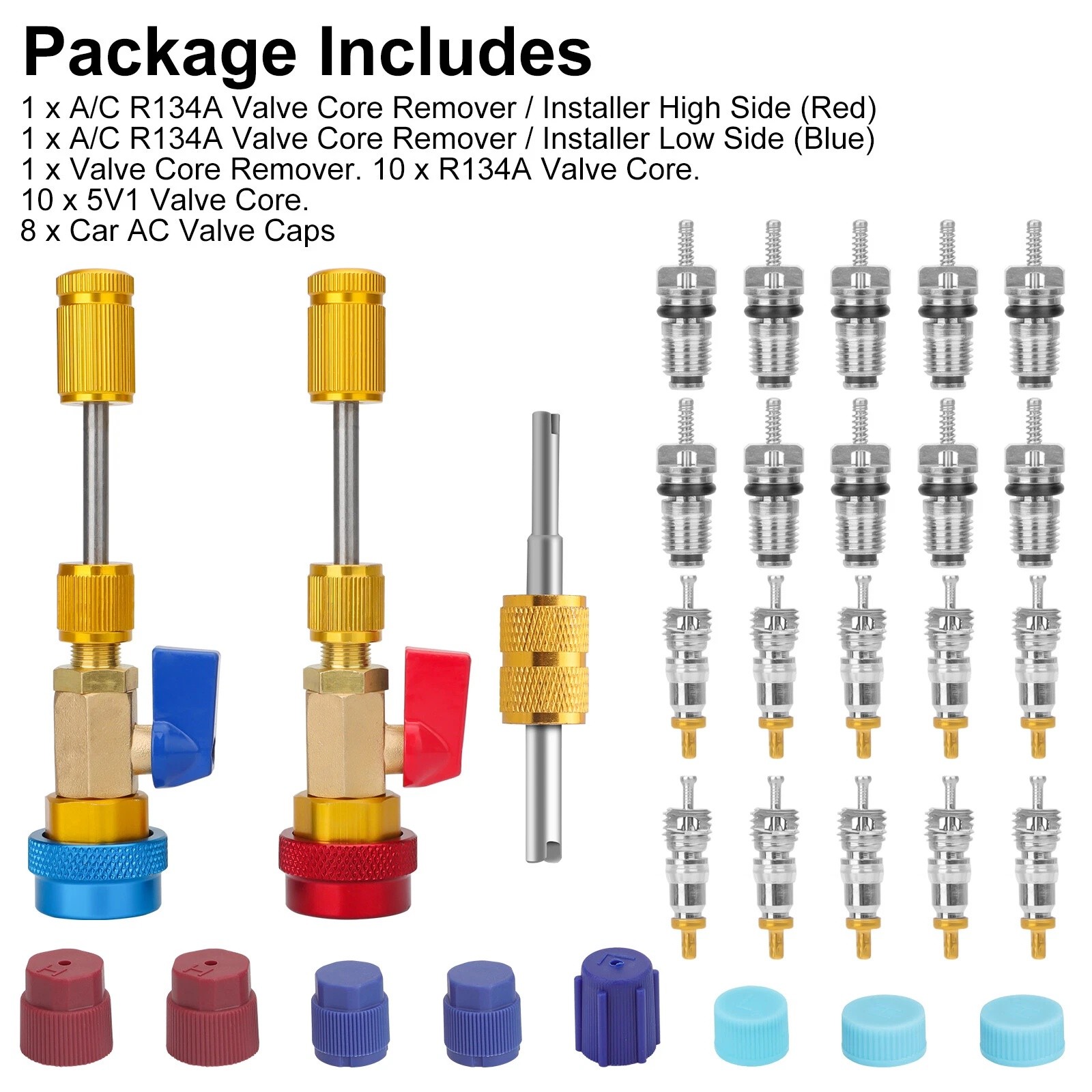 Professional Grade R134A Valve Core Removal Tool Set for Car Air Conditioning