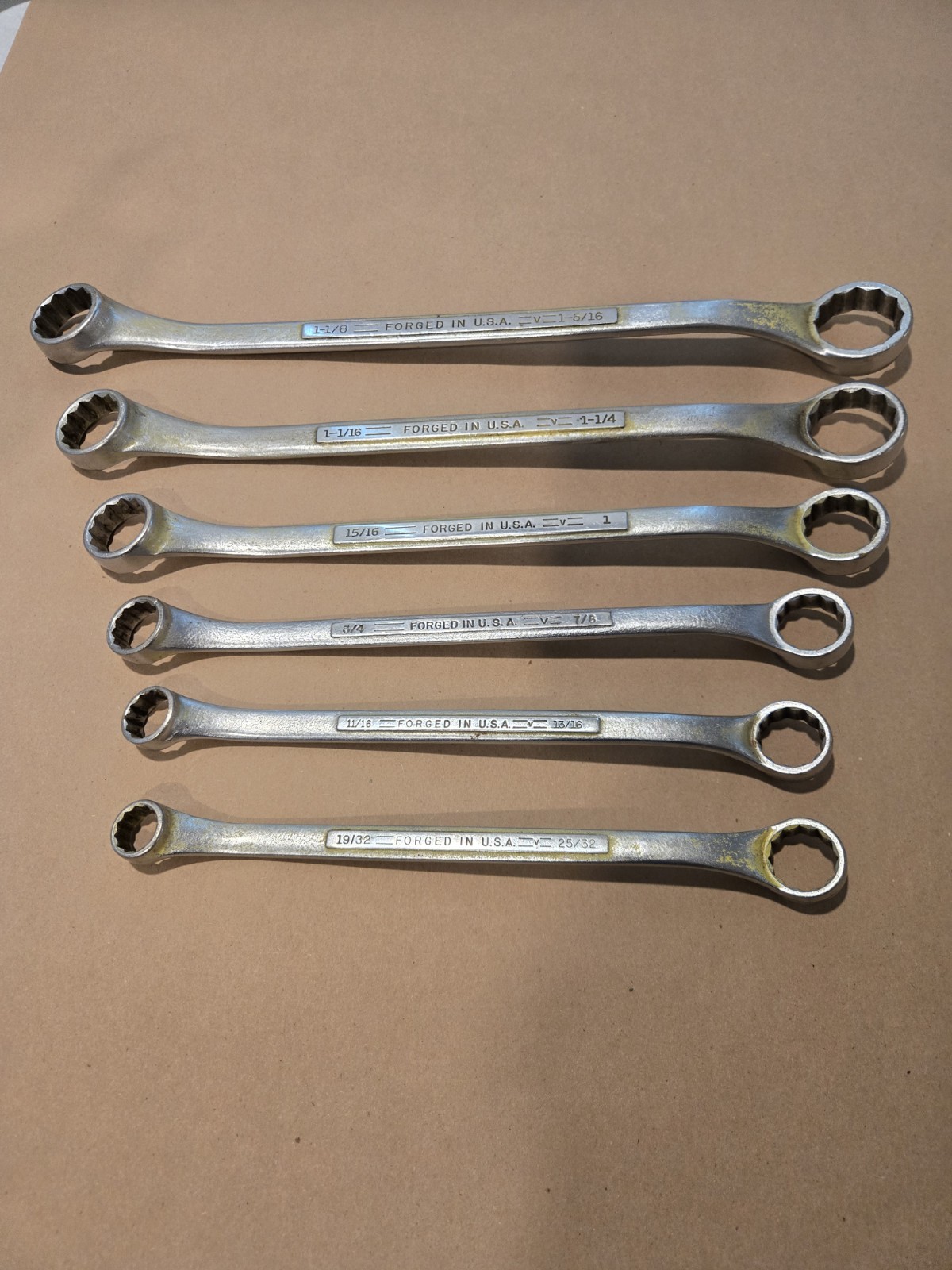 Craftsman Vintage =V= 19/32-1-5/16″ 12PT SAE Offset Box End Wrenchs USA Set Of 6