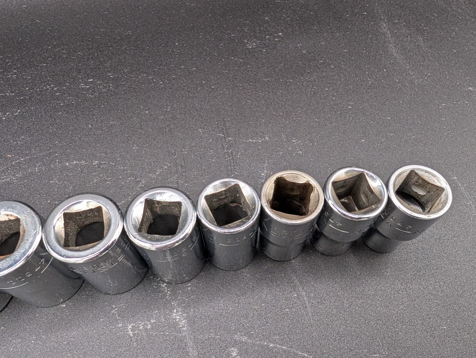 Craftsman Vintage 12pc Socket Set 1/2″ Dr 12 Pt Shallow 7/16″ to 1 1/8” G, V USA