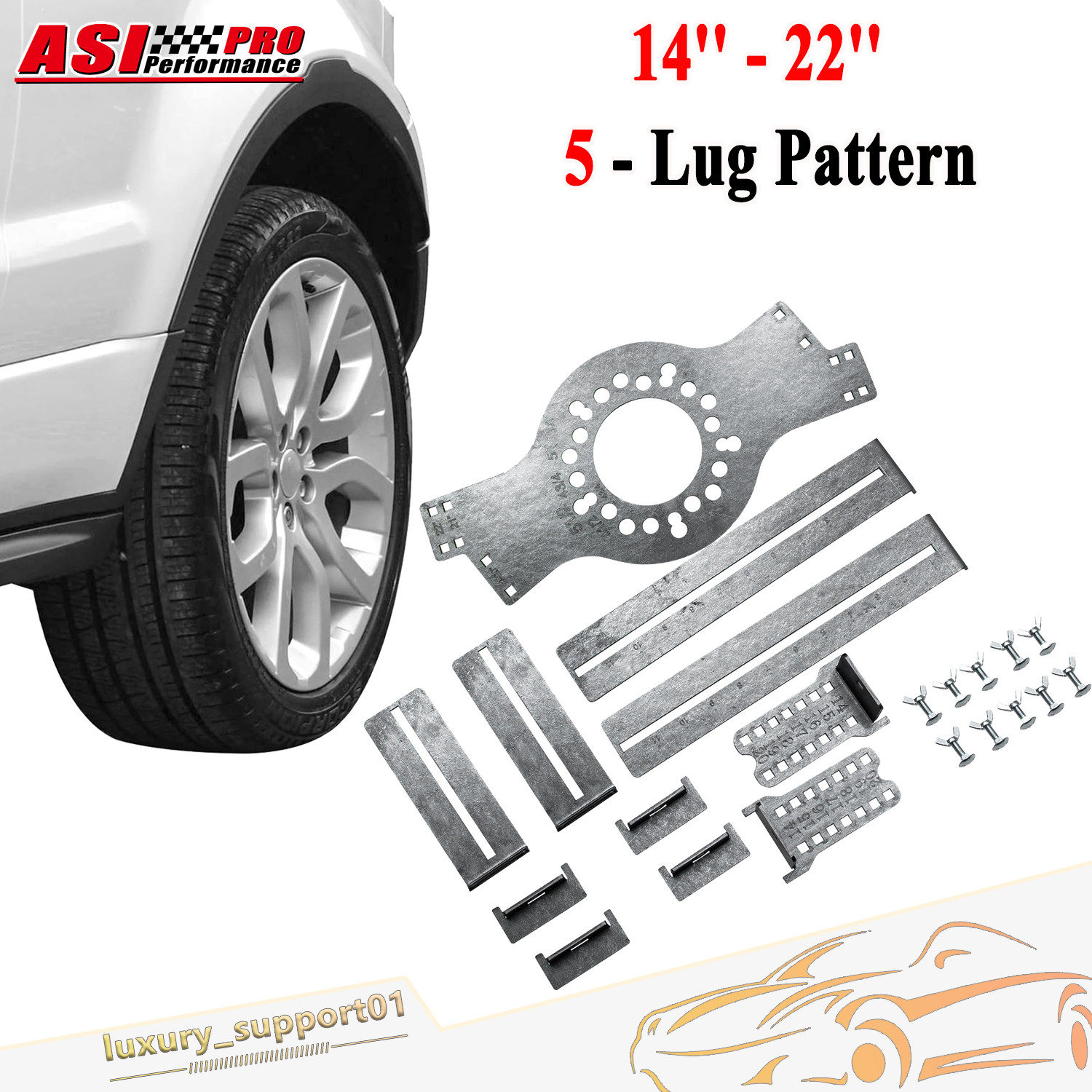 14″-22″ Wheel Fitment Tool Tire Fits Testing Size Wheel Simulator Tool HOT