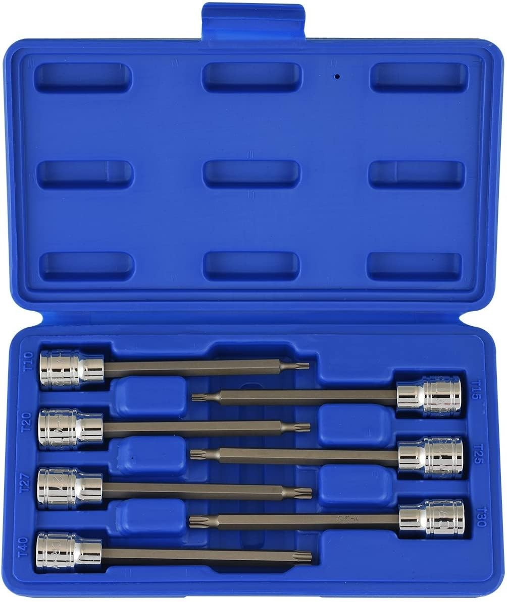 NEIKO 10080A 3/8” Drive Extra Long Torx Star Bit Socket 7 Piece, Extra-Long