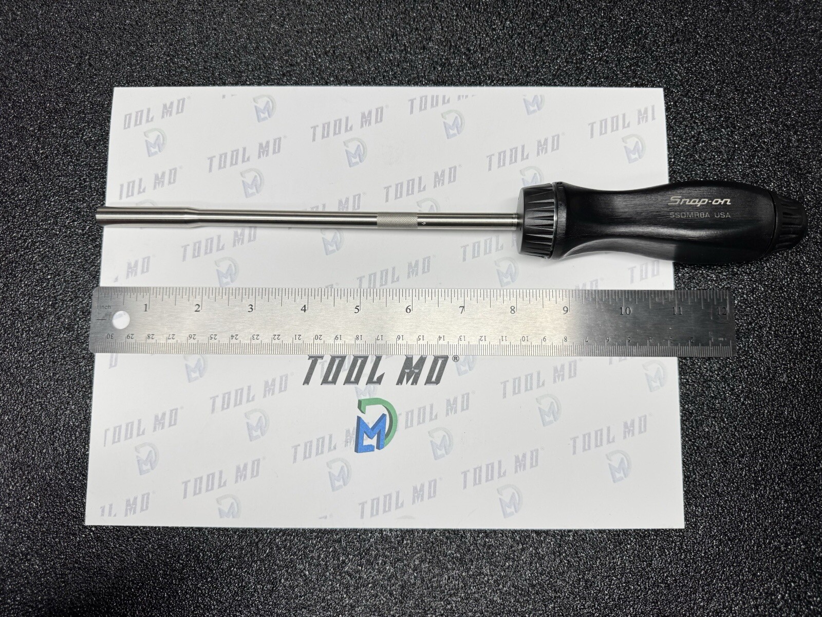 Snap-on Tools USA NEW BLACK Hard Grip 8″ Shaft Ratcheting Screwdriver SSDMR8A