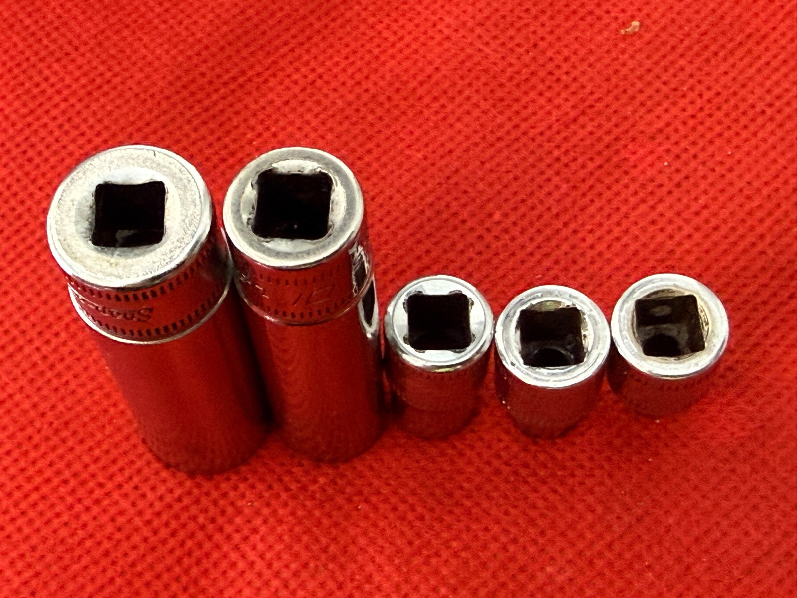 Snap-on 1/4” Drive 12mm 10mm 7mm 5.5mm 4mm Chrome Impact Socket Set 6pt USA