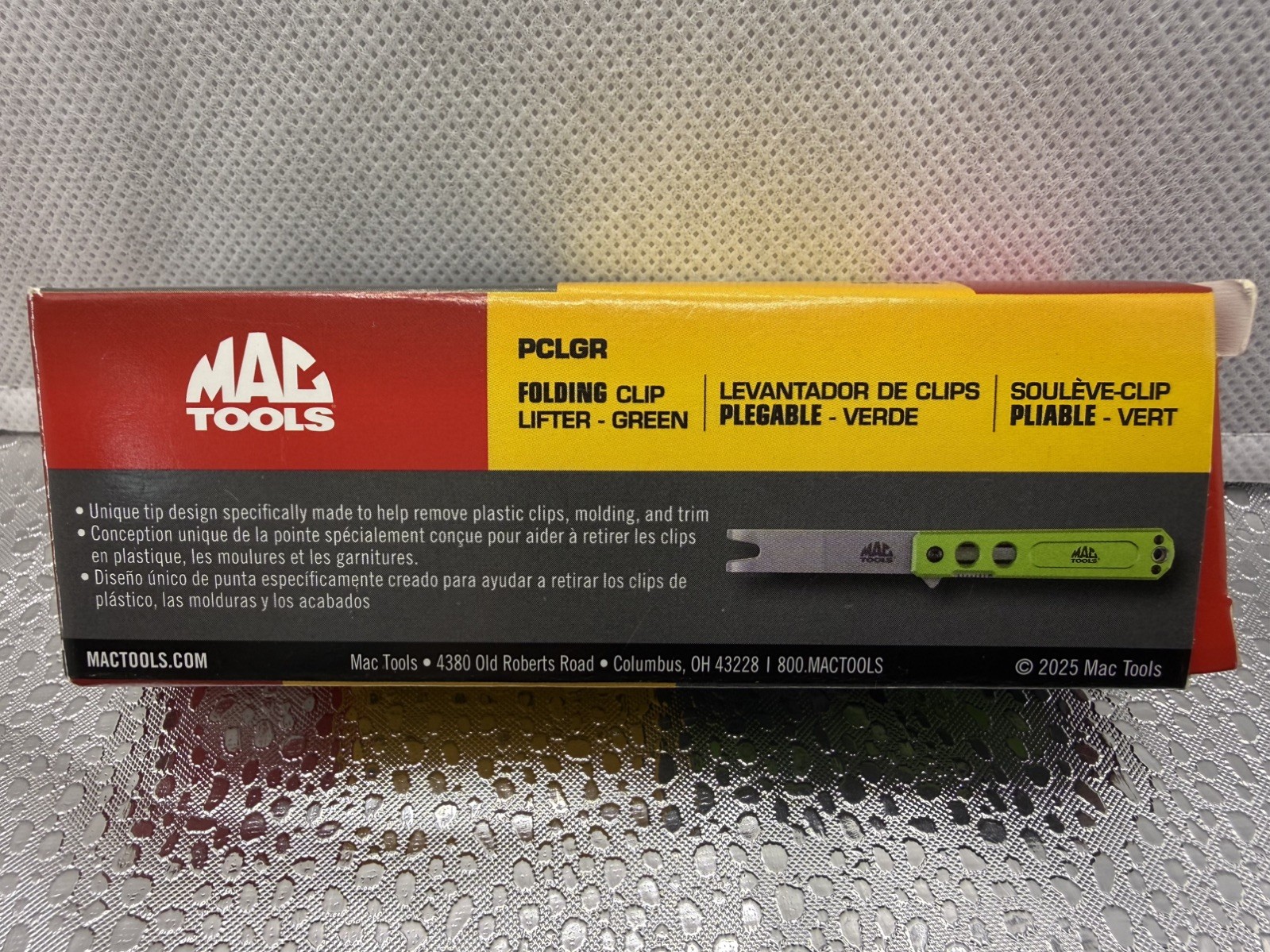 MAC TOOLS Clip Removal tool Green part number PCLGR New