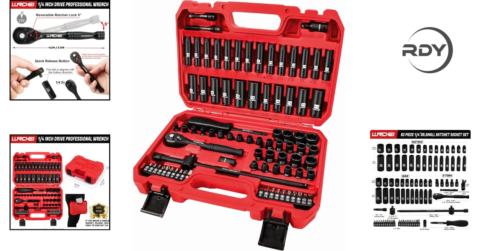 Durable Impact Socket Set – 83 Pieces with High-Visibility Markings &