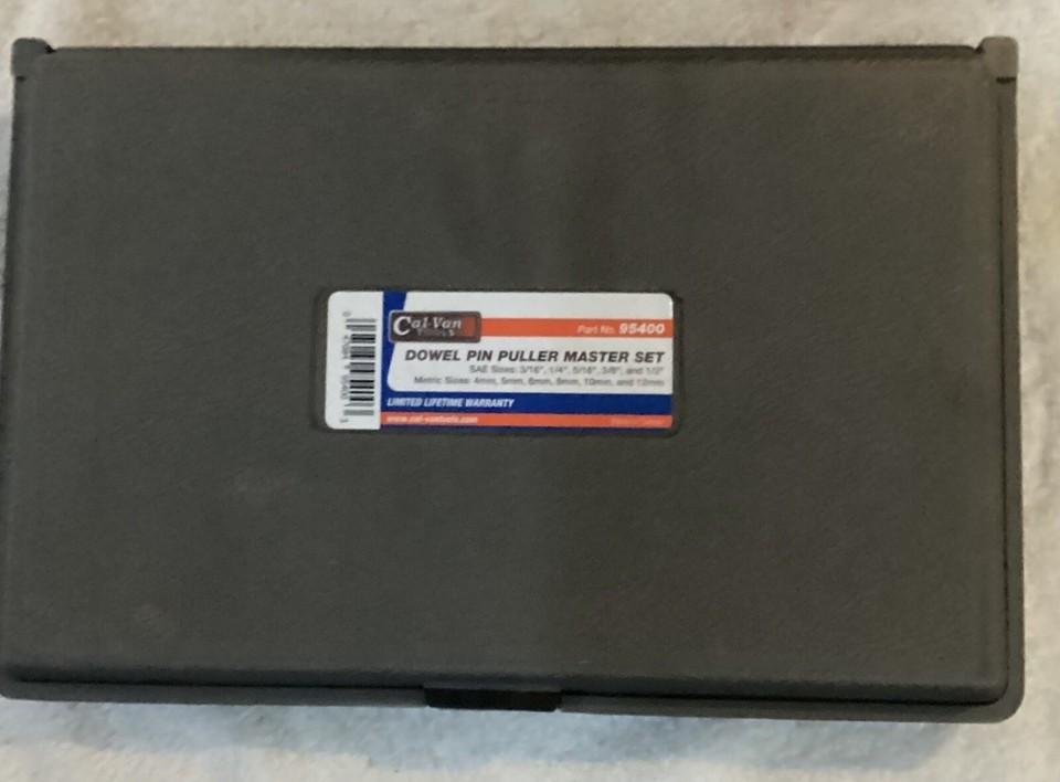 Cal Van Tools 95400 In-Line Dowel Pin Puller Set, With SAE And Metric Collets