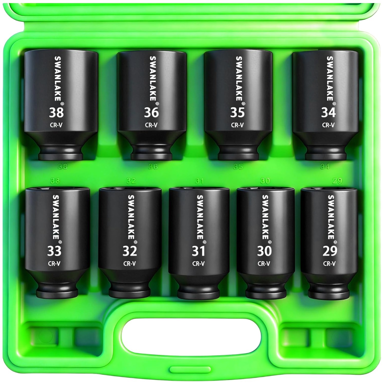 SWANLAKE 9-Pc 1/2″ Impact Axle Nut Socket Set – Metric