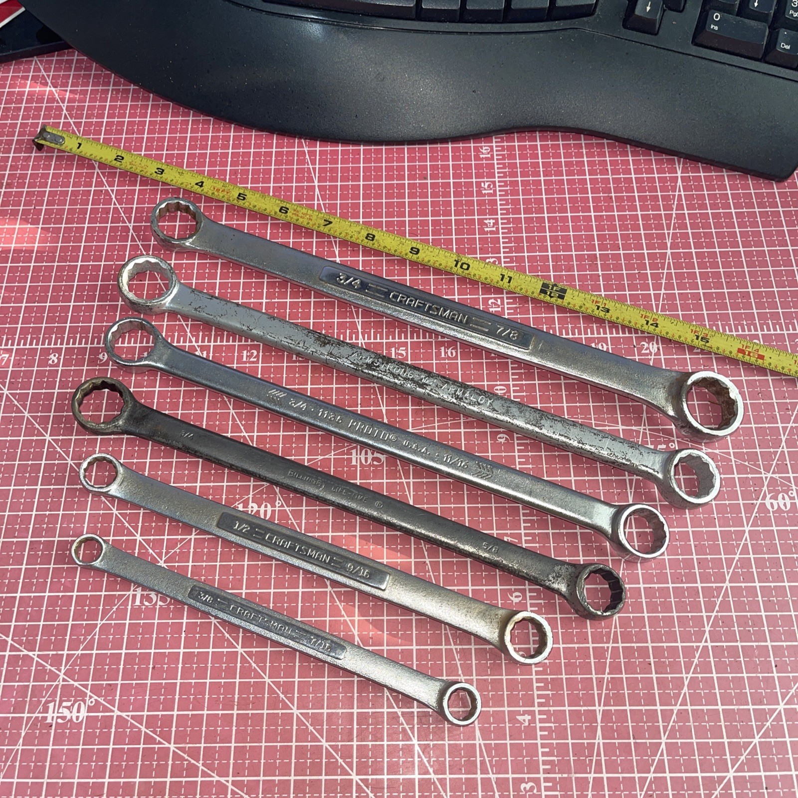 Craftsman USA 6 Piece SAE 12 Point Box End Wrench Set Proto Armstrong 3/8 – 7/8