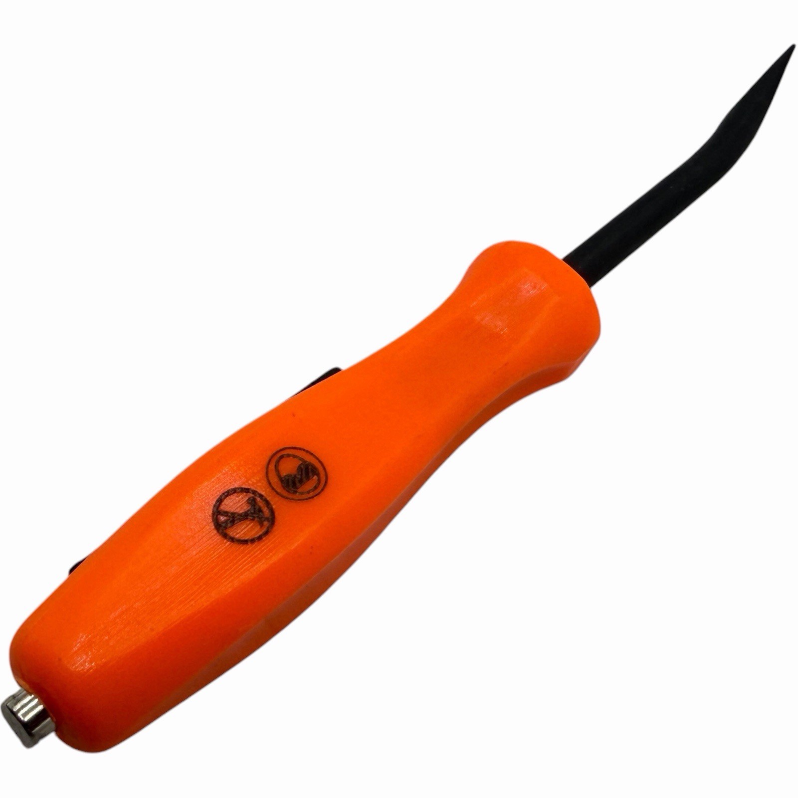 Snap On Tools Mini Magnetic Pocket Pry Bar Orange 5 inch Bent 45 Degree