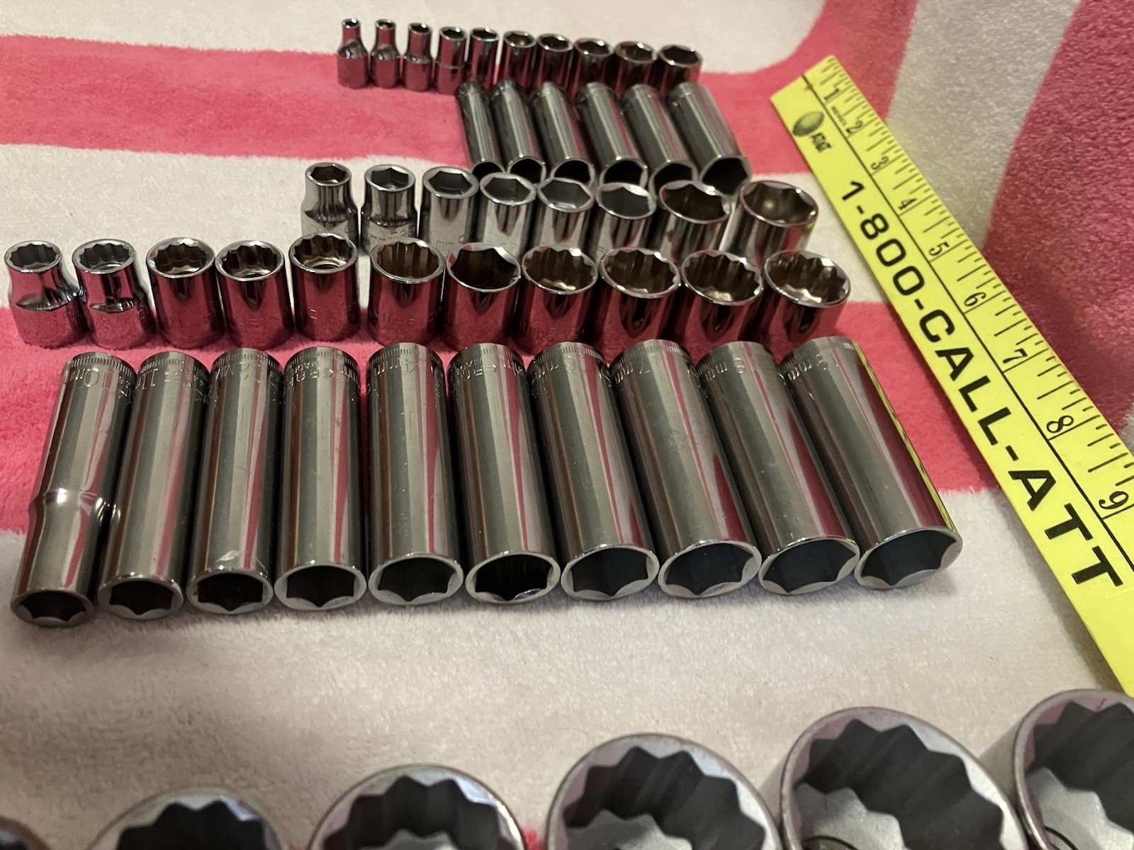 Craftsman USA 58pc Metric 3/8, 1/2, 1/4 Drive Socket Set Lot Vintage 6pt & 12pt