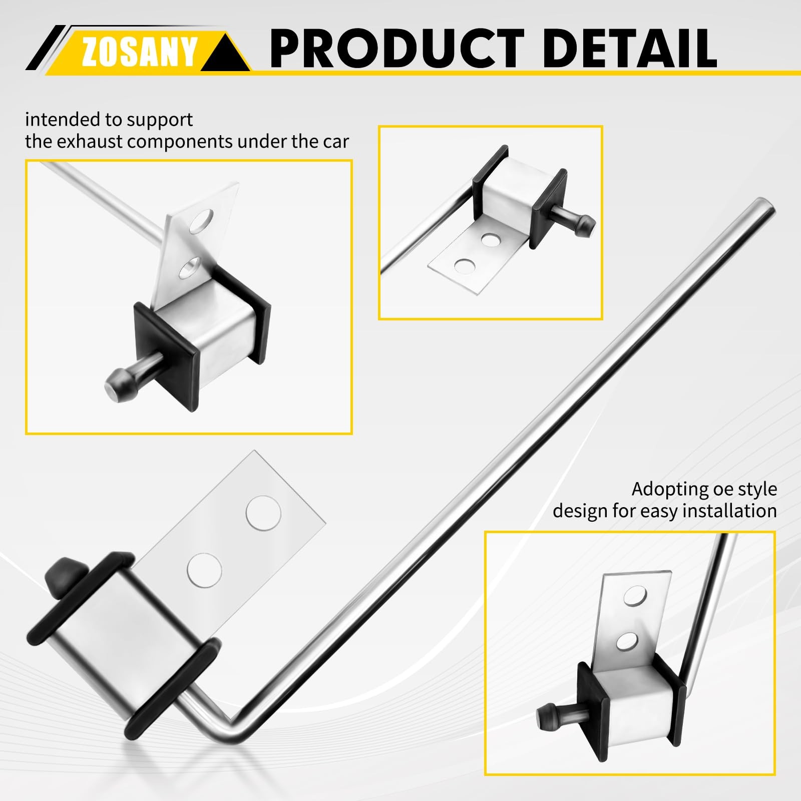 4 Pack Stainless Steel Universal Exhaust Hanger Rod Weld On Bracket, 3/8″ Rod…