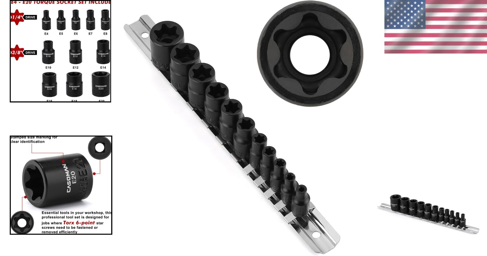 Professional E Torx Socket Set – 11PCS with Storage & Corrosion Resistance