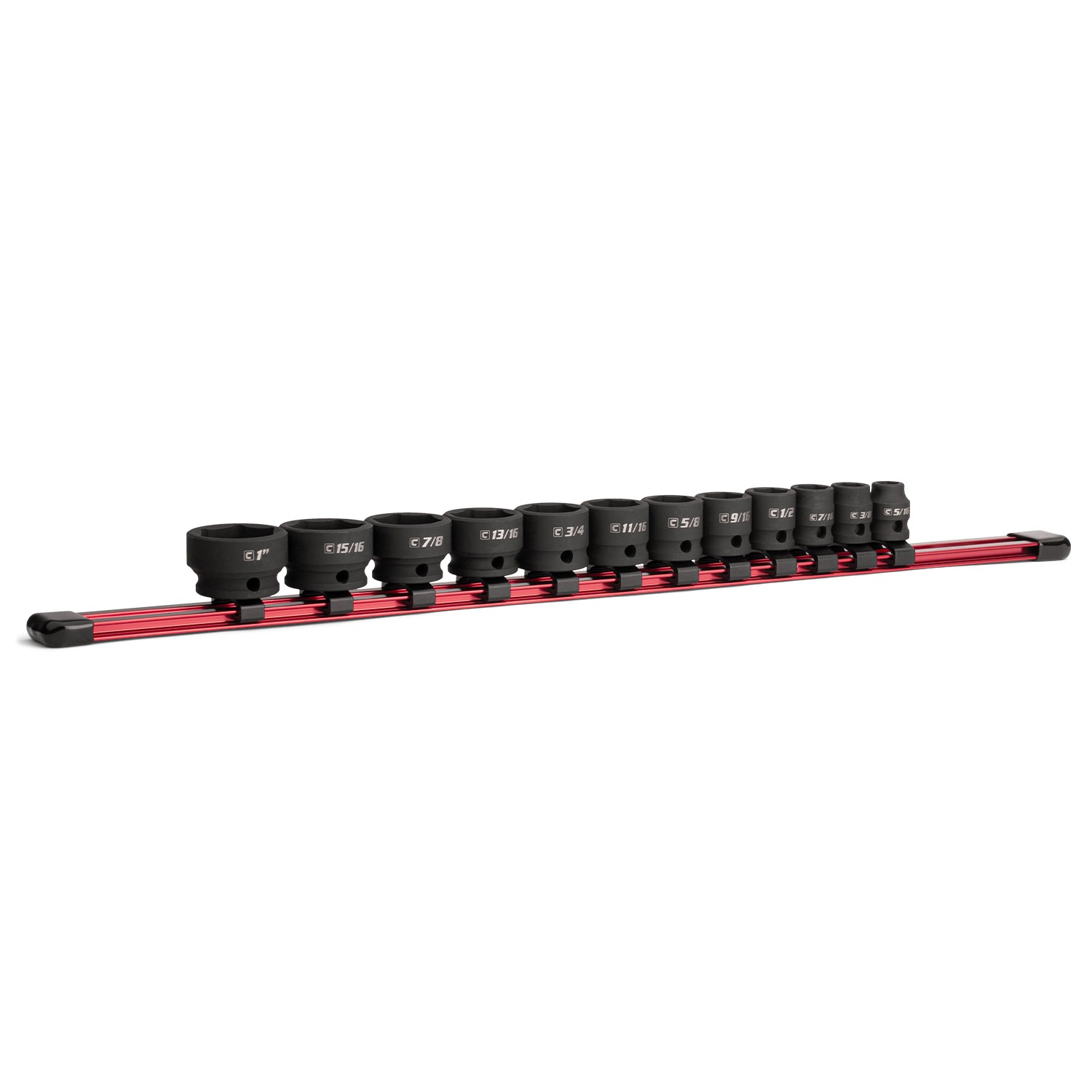 Capri Tools 3/8 in. Drive Stubby Impact Socket Set, SAE, 5/16″ to 1″, 12-Piece