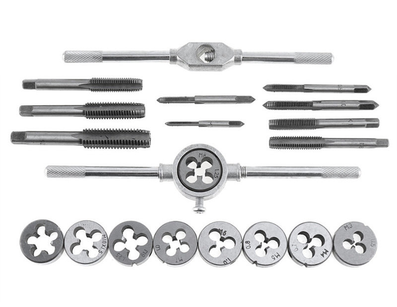 20Pcs Car Alloy Steel Taps Die Wrench Repair Metal Screw Thread Plugs Set Tool
