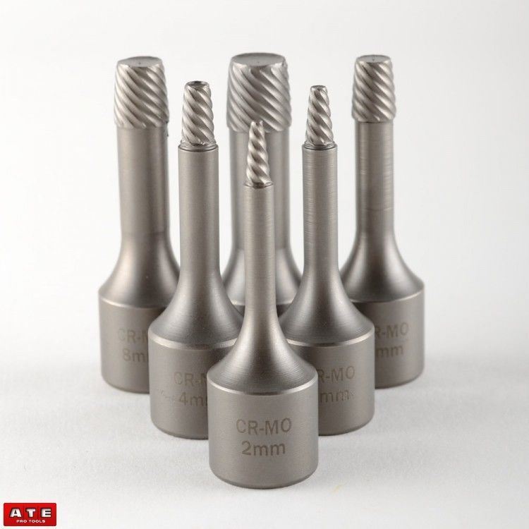 6pc 3/8″ Drive Impact Screw Extractor Set MM Bolt Remover Set Spiral Wedge Proof