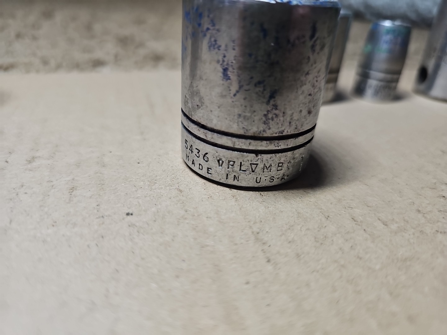 Lot of 7 Vintage Plvmb Plomb Sockets 7/8, 1-1/16, 1-1/8, 1/2