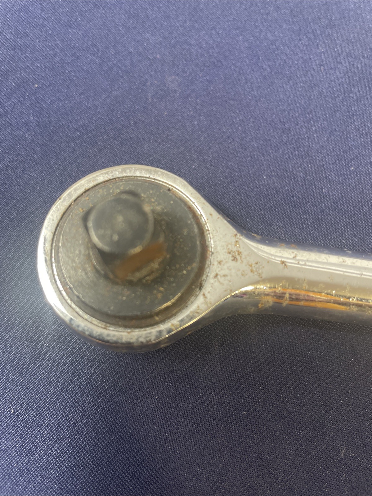 Vintage Sears 7.75″ Long Ratchet 3/8″ Drive Round Head Knurled Handle 43786