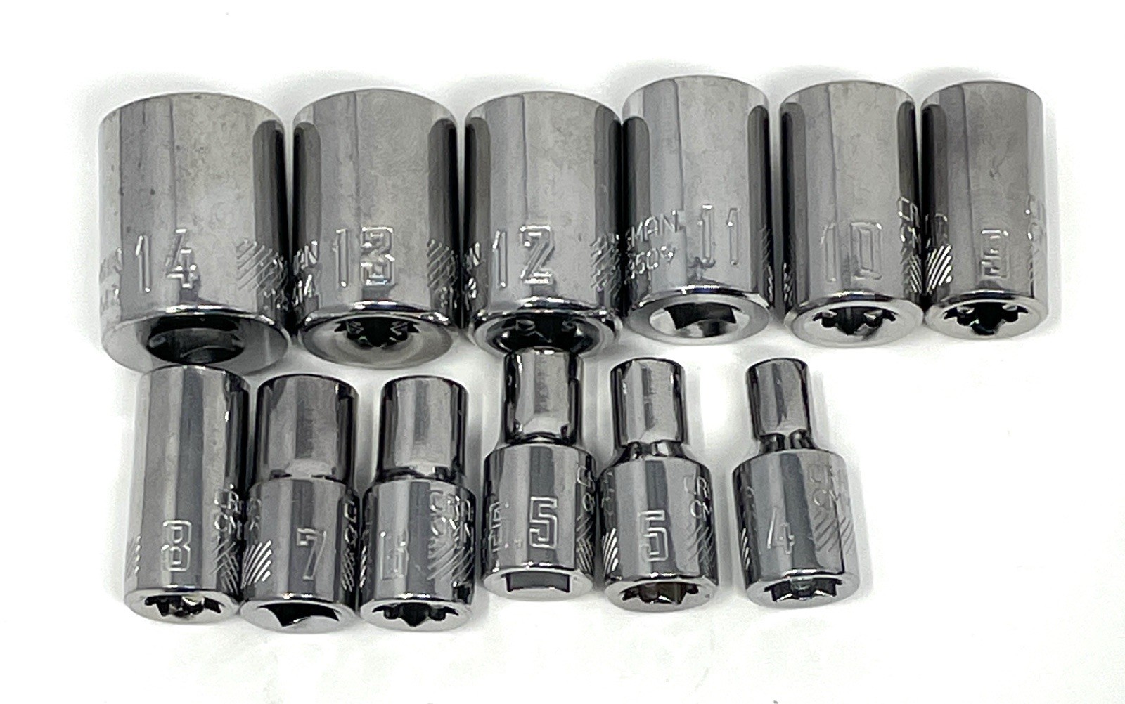 CRAFSTMAN 1/4” 6 Point Shallow Socket Set Metric 12 Pieces