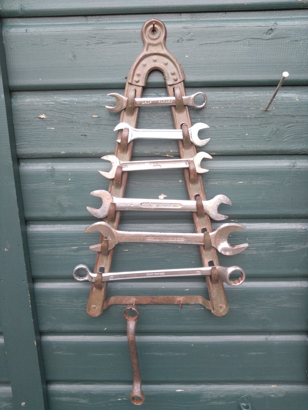 Antique Tool Rack Hanging Spanner Holder