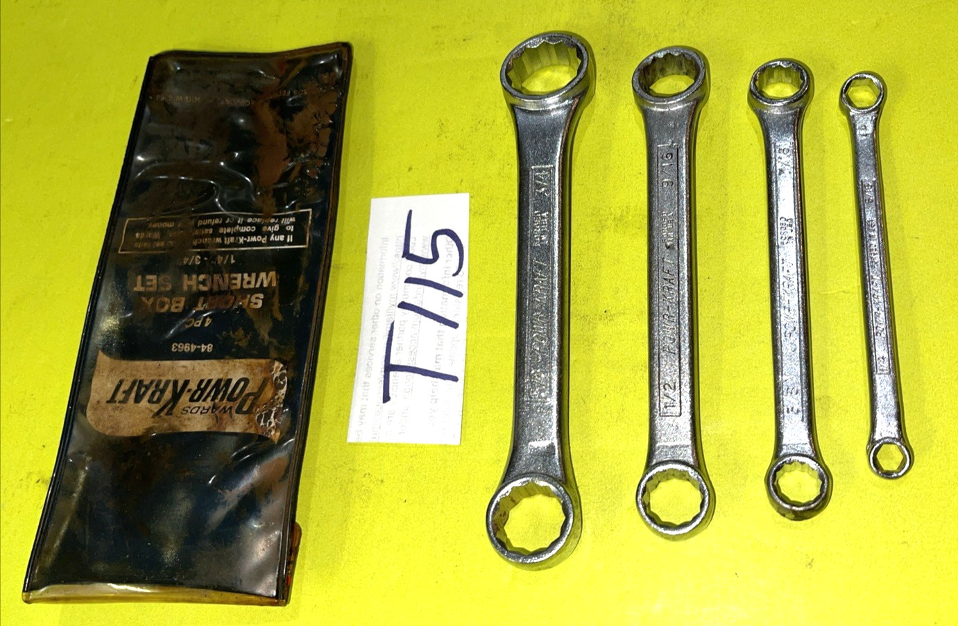 POWR-KRAFT TOOLS VINTAGE 4 PIECE SAE. SHORT BOX-END WRENCH SET 1/4 – 3/4