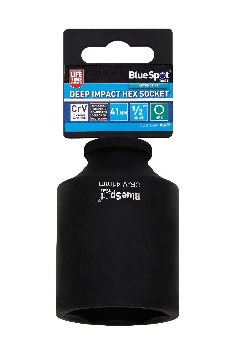 Blue Spot Tools 41mm DEEP Impact Socket 6 Point 1/2»D * Lifetime Guarantee