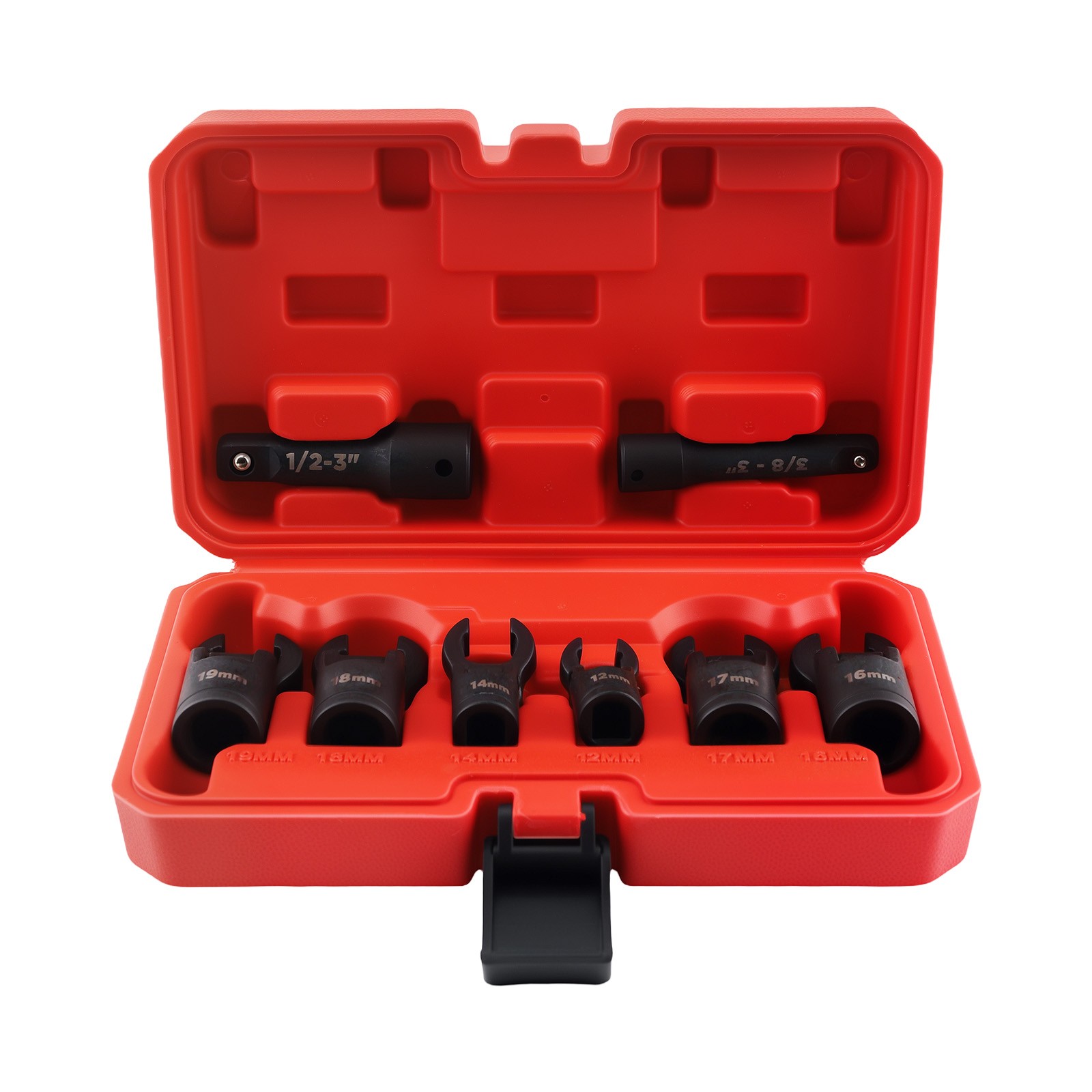 8pc 3/8″ & 1/2″ Flex Head Crows Flare Nut Wrench Socket Foot Line Wrench Set