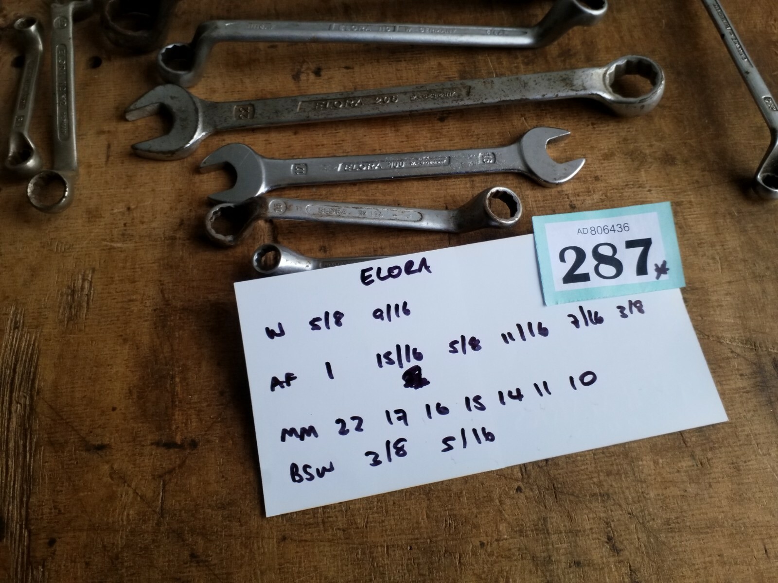 11x Vintage Elora Spanners Whitworth AF Metric Lot No287 Classic Car Mechanic