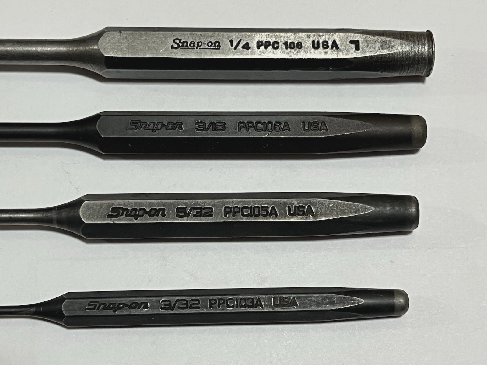 Snap On Pin Punch Set 4 pc 3/21 – 5/32 – 3/16 – 1/4 USA