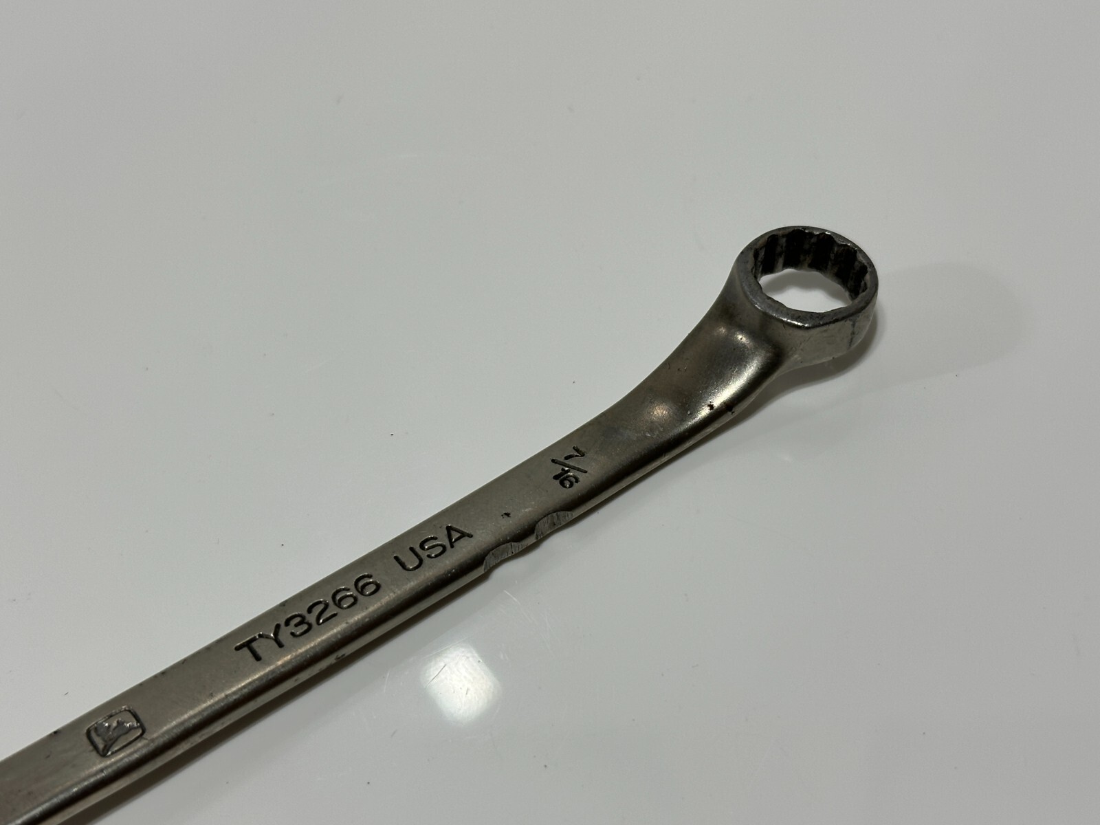 John Deere USA TY3266 SAE 3/8″ x 7/16″ Chrome Double Box End Wrench – 12 Point