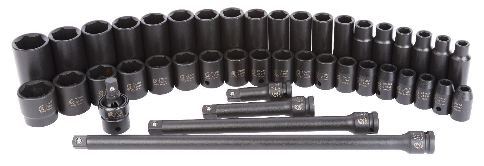 Sunex Tool 2569 43 Pc 1/2″ Dr. Metric Master Impact Socket Set